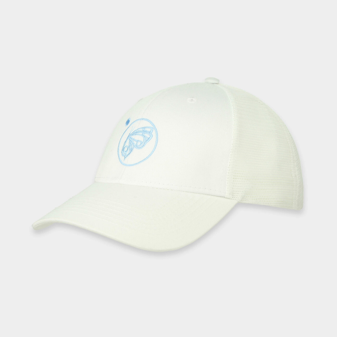 Gorra blanca - Logotipo azul bordado