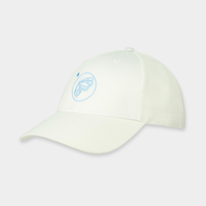 Gorra blanca - Logotipo azul bordado