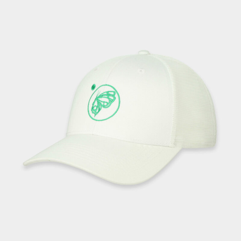 Gorra blanca - Logotipo verde bordado