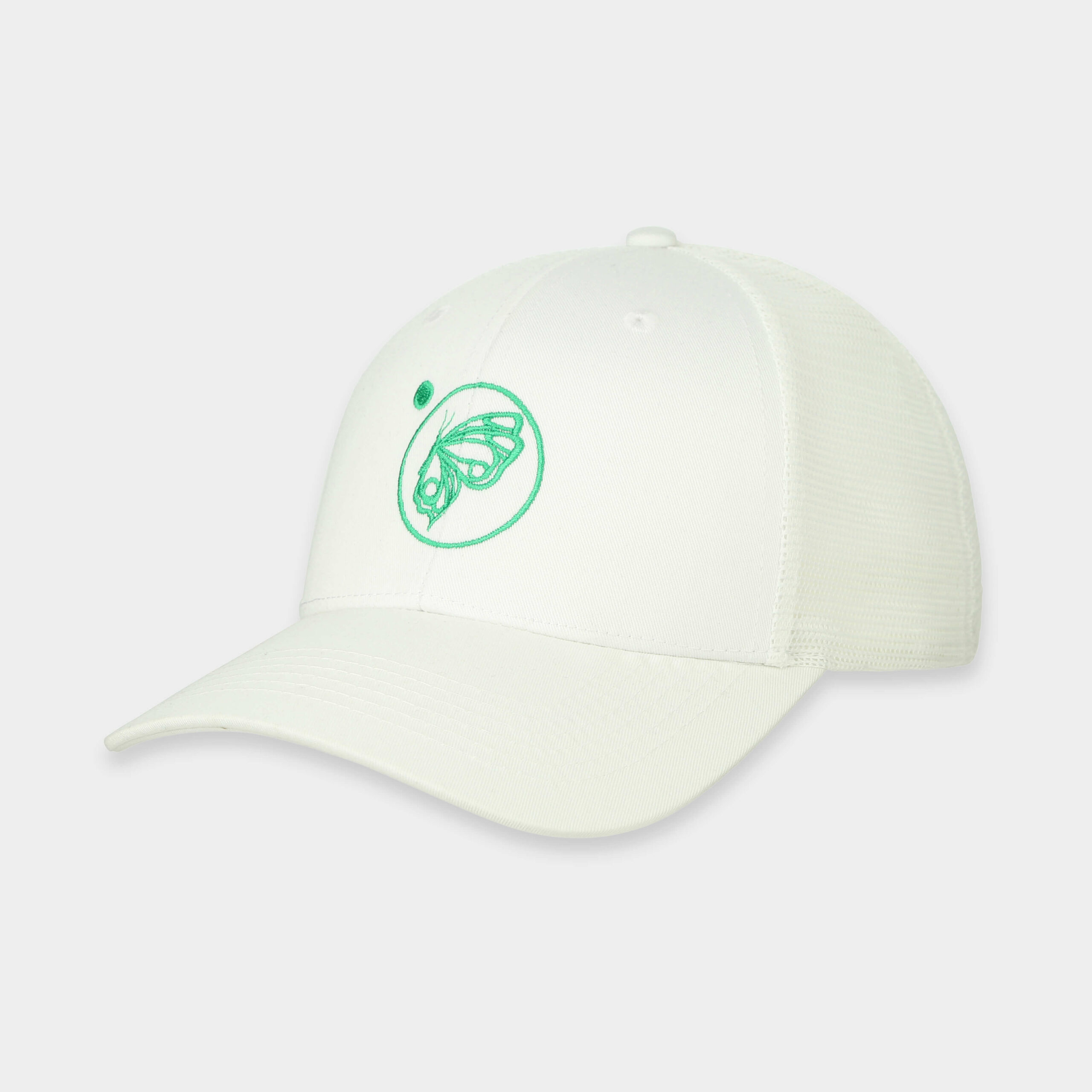 White Cap - Green Logo Embroidery - Image 2