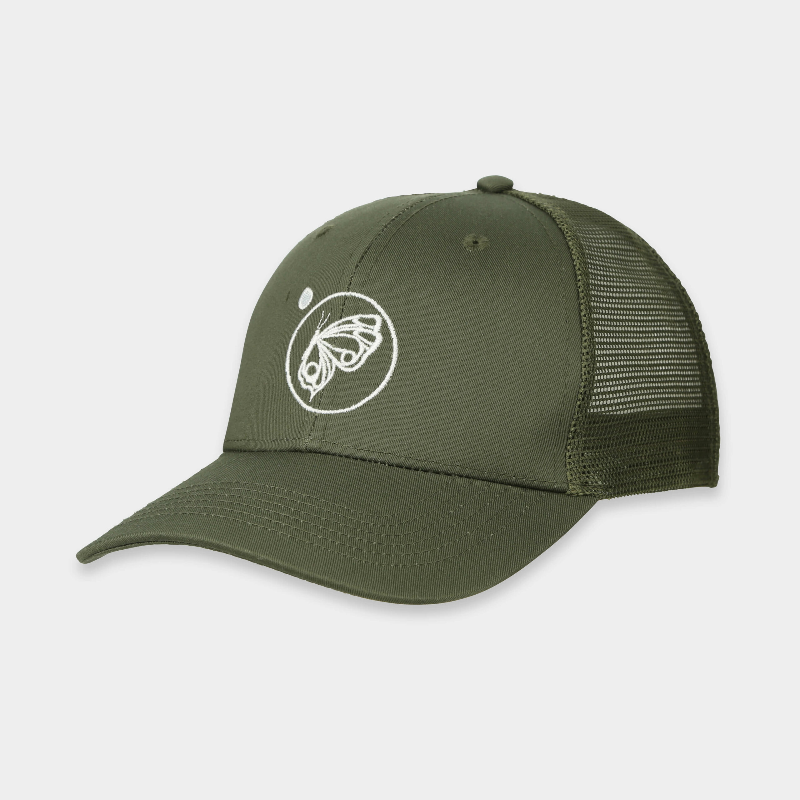 Khaki Green Cap - White Logo Embroidery - Image 2