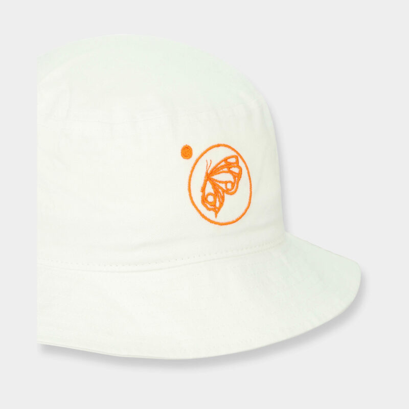 Sombrero Blanco – Logotipo Bordado Naranja
