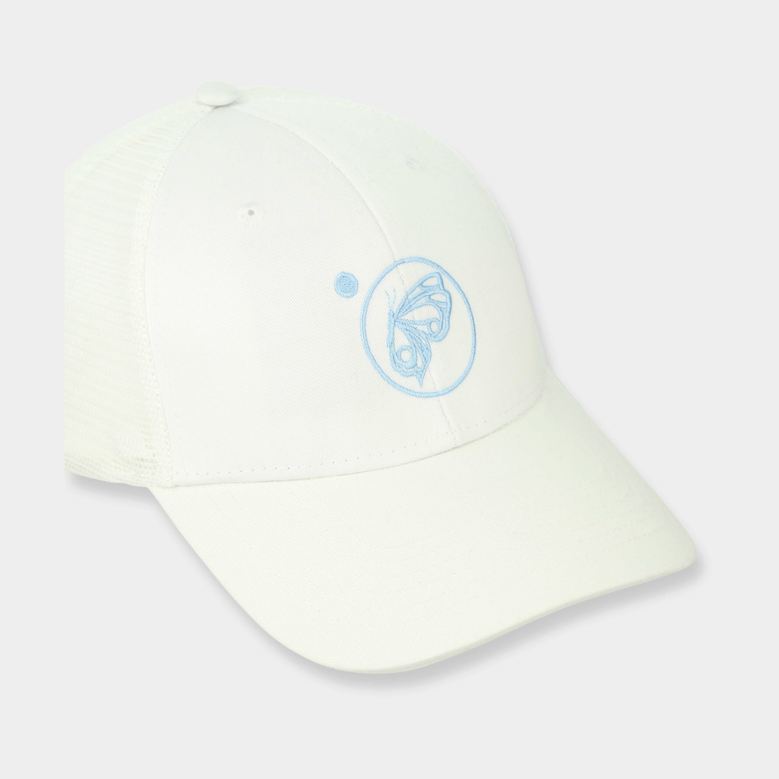 White Cap - Blue Logo Embroidery - Image 3