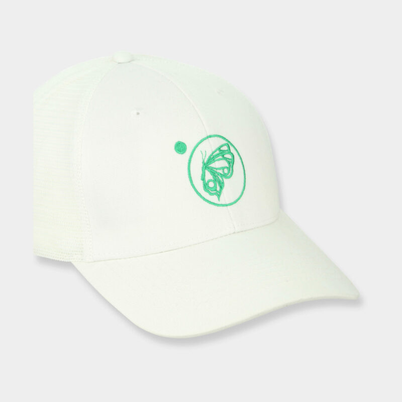 Gorra blanca - Logotipo verde bordado