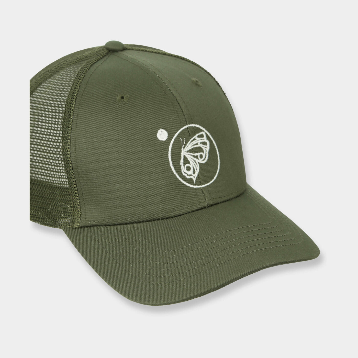 Gorra verde caqui - Logotipo blanco bordado