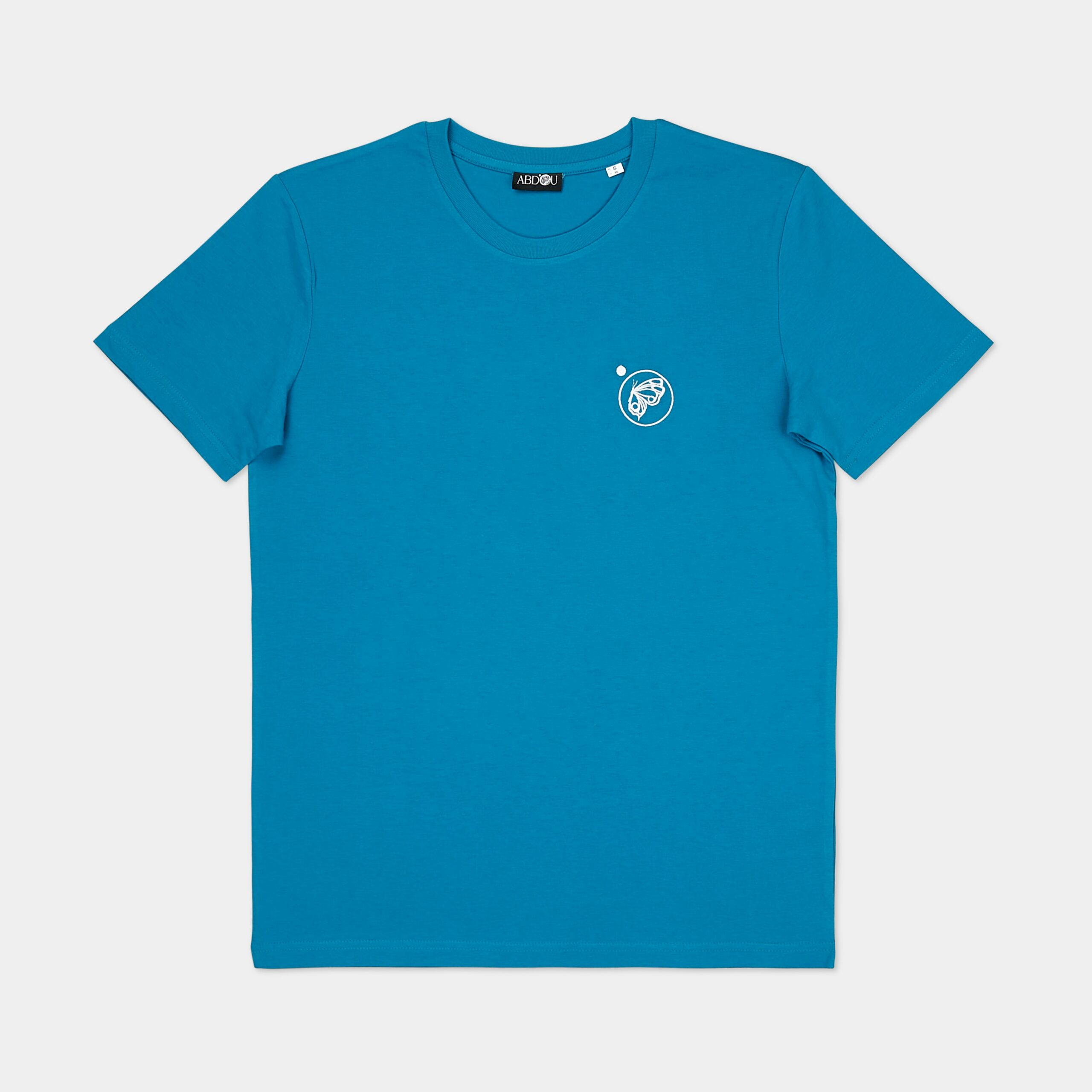 Cerulean Blue Embroidered Logo T-shirt